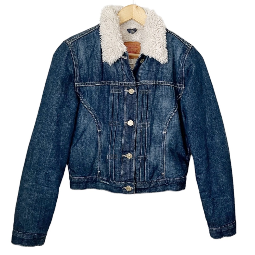 Levi’s Vintage Women’s Sherpa Denim Jacket Jean Jacket Blue Size Small